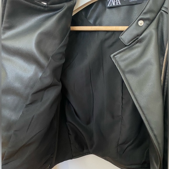 Women’s Zara Faux Leather Moto Jacket- New - Picture 6 of 10
